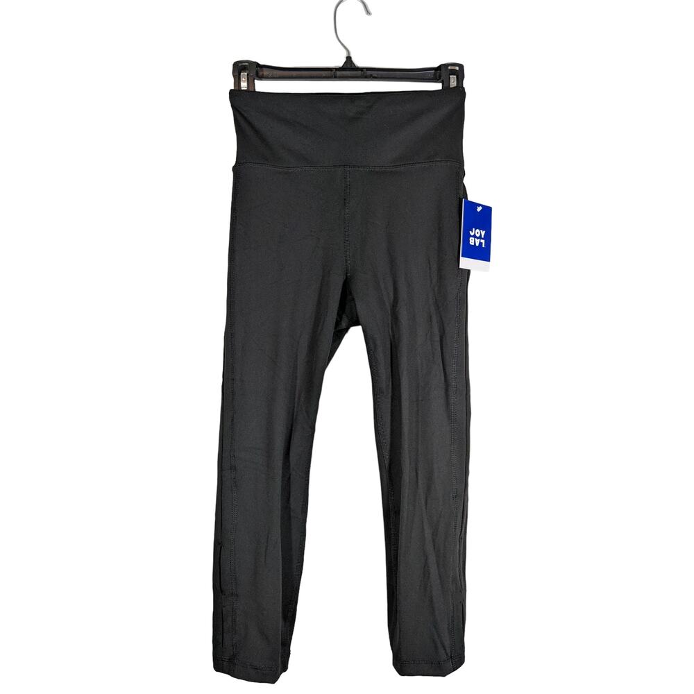 High Rise Capri Leggings JoyLab Black XS Stretchy Wide Waistband Workout Cutouts